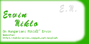 ervin miklo business card